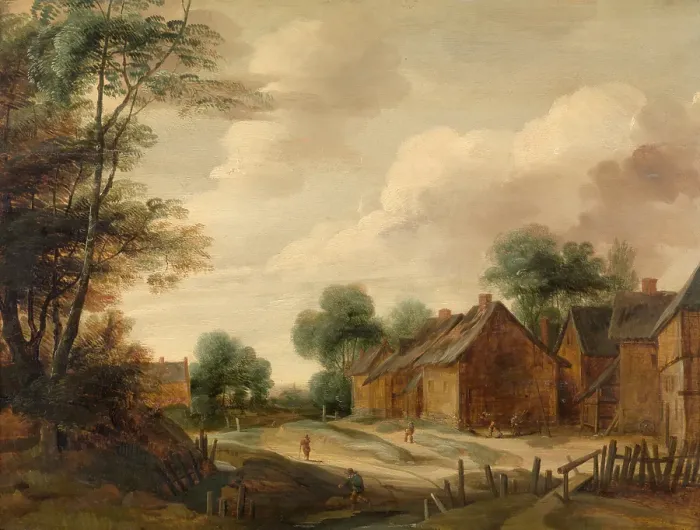 Framed Print : Landscape with a Farm, c1630-1650. Creator: Lodewijk de Vadder Framed Print : Landscape with a Farm, c1630-1650. Creator: Lodewijk de Vadder