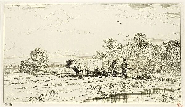 Landscape with Farm Laborers, 1845. Creator: Charles Emile Jacque