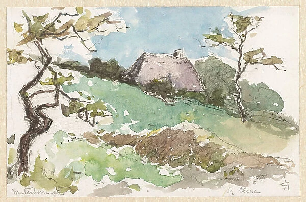 Landscape with farm at Materborn near Kleve, 1892. Creator: Carel Nicolaas Storm