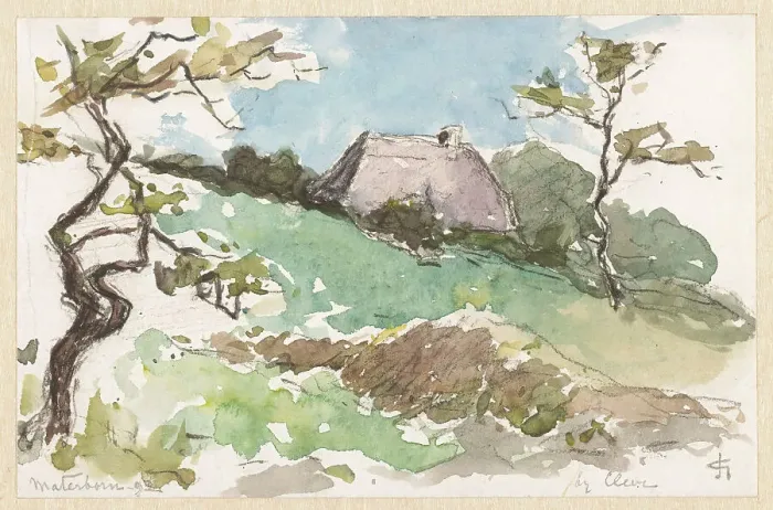 Framed Print : Landscape with farm at Materborn near Kleve, 1892. Creator: Carel Nicolaas Storm Framed Print : Landscape with farm at Materborn near Kleve, 1892. Creator: Carel Nicolaas Storm