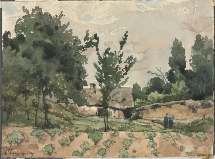 Framed Print : Landscape with Farmhouse, 1892. Creator: Henri Joseph Harpignies (French, 1819-1916) Framed Print : Landscape with Farmhouse, 1892. Creator: Henri Joseph Harpignies (French, 1819-1916)