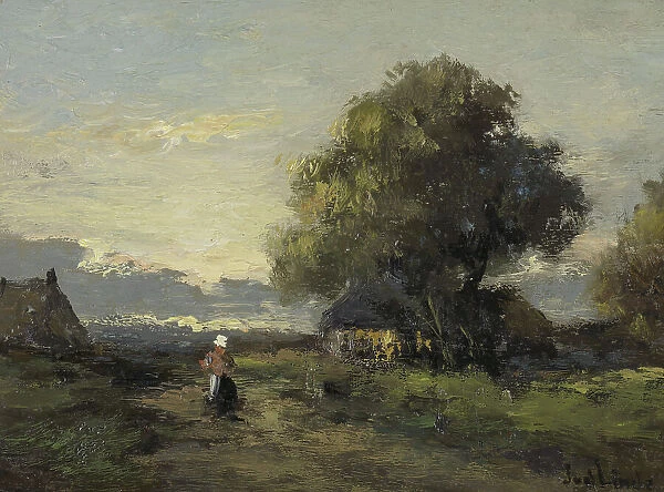 Landscape with Farmhouses, 1874-1945. Creator: Jan van der Linde