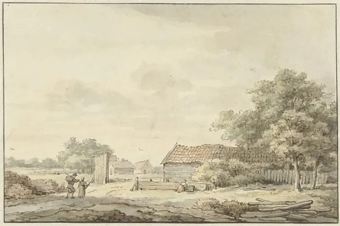 Framed Print : Landscape with farms, 1756-1826. Creator: Cornelis Buys Framed Print : Landscape with farms, 1756-1826. Creator: Cornelis Buys
