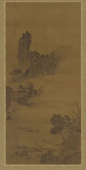 Framed Print : Landscape with Ferry Boats, Qing dynasty, 18th century. Creator: Unknown Framed Print : Landscape with Ferry Boats, Qing dynasty, 18th century. Creator: Unknown
