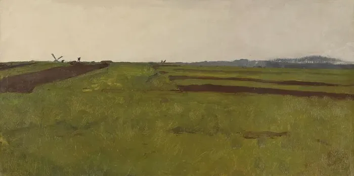 Framed Print : Landscape with fields, 1885-1922. Creator: Willem Witsen Framed Print : Landscape with fields, 1885-1922. Creator: Willem Witsen