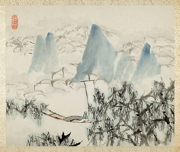 Landscape with Figure, from an album of Landscapes and Calligraphy for Liu... 1895 / 96. Creator: Xugu