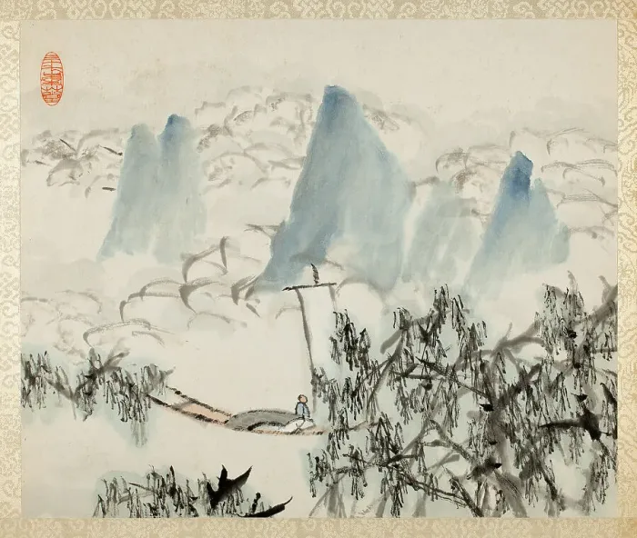 Framed Print : Landscape with Figure, from an album of Landscapes and Calligraphy for Liu... 1895 / 96. Creator: Xugu Framed Print : Landscape with Figure, from an album of Landscapes and Calligraphy for Liu... 1895 / 96. Creator: Xugu