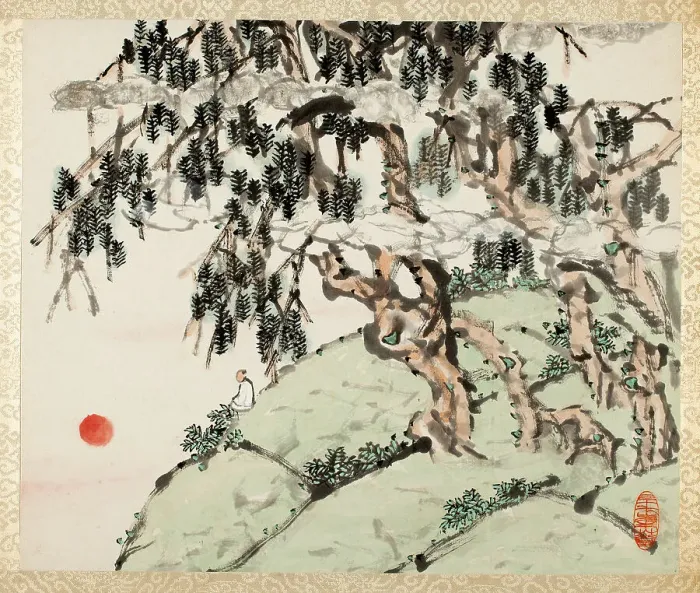 Framed Print : Landscape and Figure, from an album of Landscapes and Calligraphy for Liu Songfu... 1895 / 96. Creator: Xugu Framed Print : Landscape and Figure, from an album of Landscapes and Calligraphy for Liu Songfu... 1895 / 96. Creator: Xugu