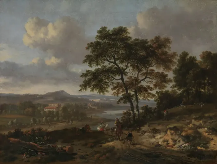 Framed Print : Landscape with Figures, 1667. Creator: Jan Wijnants Framed Print : Landscape with Figures, 1667. Creator: Jan Wijnants