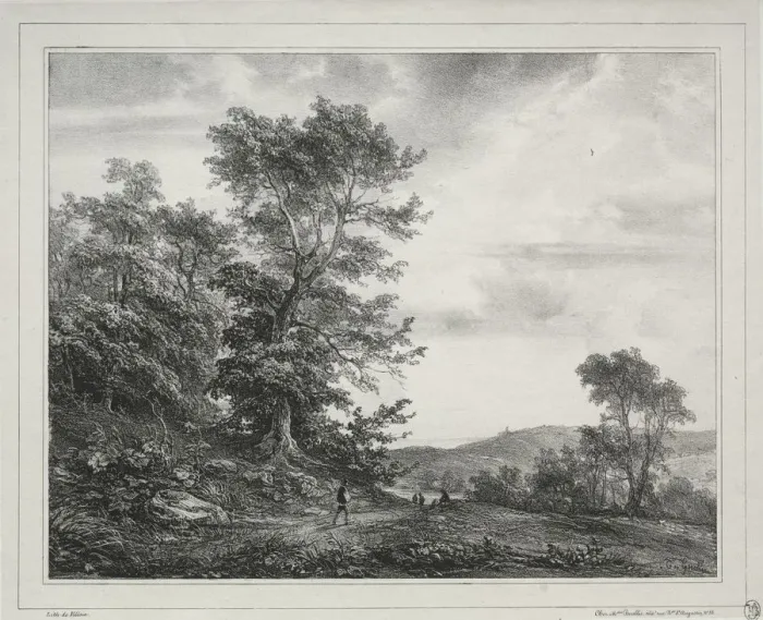 Framed Print : Landscape with Figures, 1817. Creator: Theodore Gudin (French, 1802-1880) Framed Print : Landscape with Figures, 1817. Creator: Theodore Gudin (French, 1802-1880)