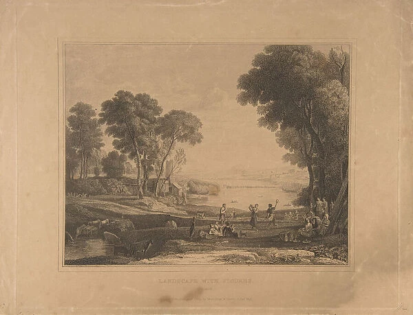 Landscape with Figures (After The Marriage of Isaac and Rebecca, 1648), published 1830