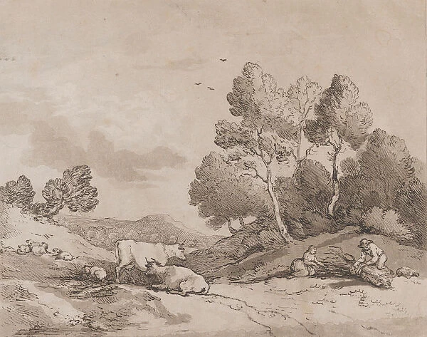 Landscape with Figures Binding a Bundle of Wood, May 21, 1789. May 21, 1789