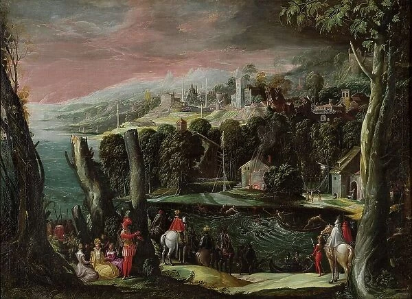 Landscape with figures, c. 1550. Creator: Niccolò dell'Abate (1509 / 12-1571)
