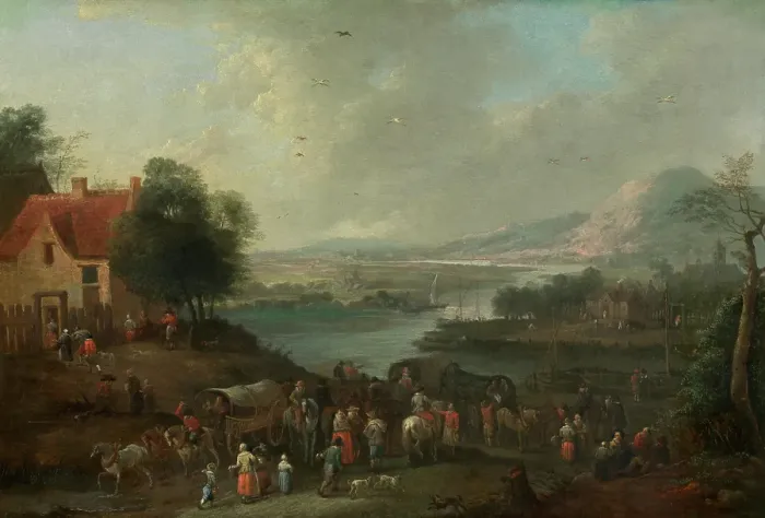 Framed Print : Landscape with Figures, c1710s. Creator: Karel Breydel Framed Print : Landscape with Figures, c1710s. Creator: Karel Breydel
