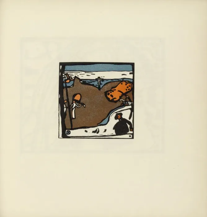 Framed Print : Landscape with Figures and Crucifix. From Klange (Sounds), 1913 Framed Print : Landscape with Figures and Crucifix. From Klange (Sounds), 1913