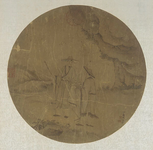 Landscape: two figures, Qing dynasty, 18th century. Creator: Ding Guanpeng