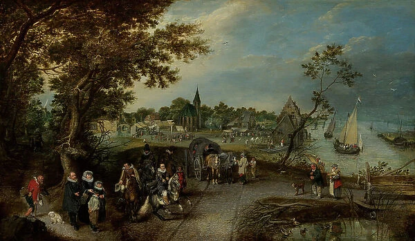 Landscape with Figures and a Village Fair (Village Kermesse), 1615. Creator: Adriaen van de Venne