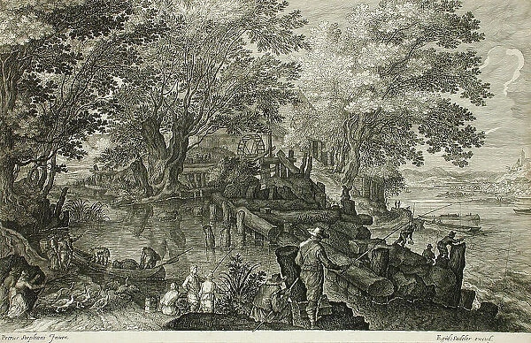 Landscape with a Fisherman, between circa 1610 and circa 1615. Creator: Aegidius Sadeler II