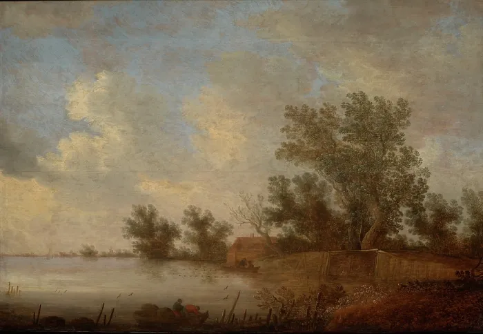 Framed Print : Landscape with a Fisherman's Homestead, 1649. Creator: Johannes Schoeff Framed Print : Landscape with a Fisherman's Homestead, 1649. Creator: Johannes Schoeff