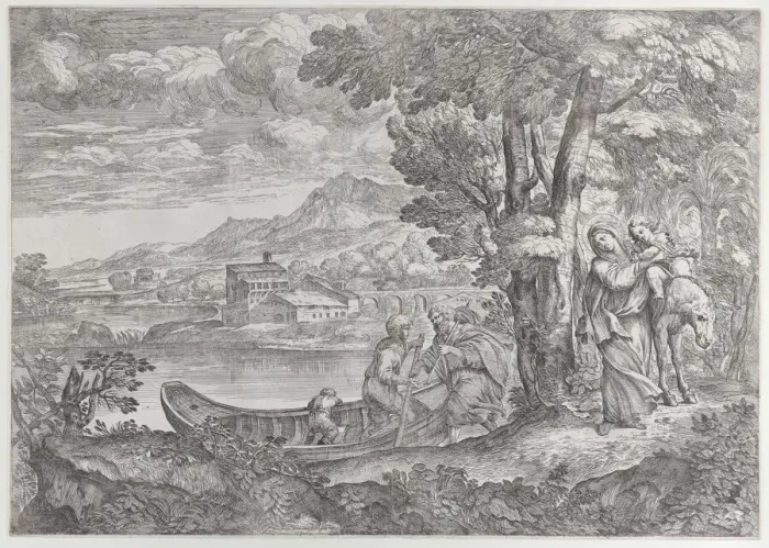 Framed Print : Landscape with the flight into Egypt, 1626-80. 1626-80 Framed Print : Landscape with the flight into Egypt, 1626-80. 1626-80