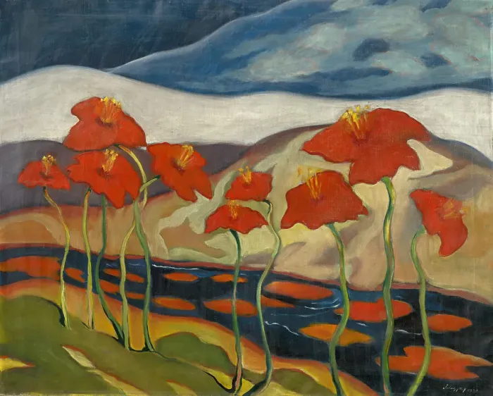 Framed Print : Landscape with Flowers, 1930. Creator: Palugyay; Zoltan (1898-1935) Framed Print : Landscape with Flowers, 1930. Creator: Palugyay; Zoltan (1898-1935)