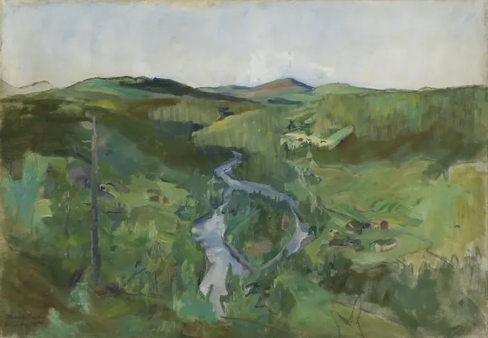 Framed Print : Landscape from Foldalen, 1894. Creator: Harriet Backer Framed Print : Landscape from Foldalen, 1894. Creator: Harriet Backer