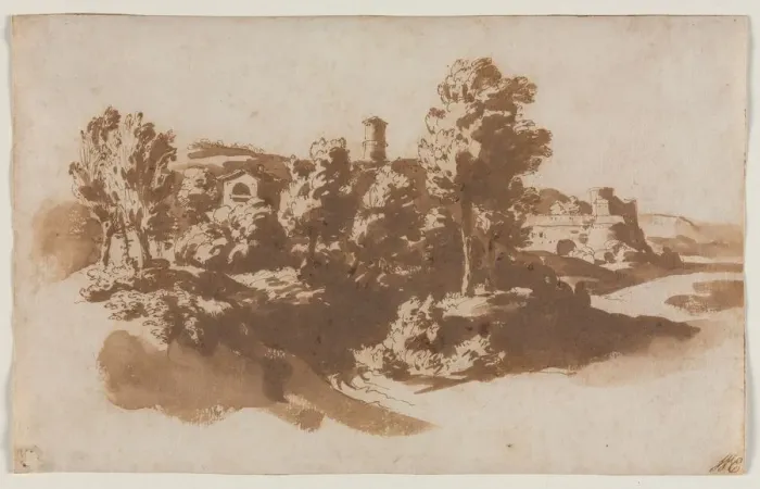 Framed Print : Landscape with Fortification Between Marino and Frascati, c. 1650. Creator: Jacob van der Ulft Framed Print : Landscape with Fortification Between Marino and Frascati, c. 1650. Creator: Jacob van der Ulft