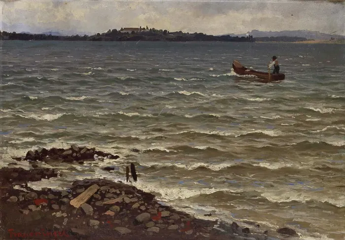 Framed Print : Landscape, Fraueninsel, 1870. Creator: Hjalmar Munsterhjelm Framed Print : Landscape, Fraueninsel, 1870. Creator: Hjalmar Munsterhjelm