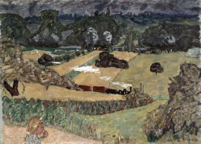 Framed Print : Landscape with Freight Train, 1909. Artist: Pierre Bonnard Framed Print : Landscape with Freight Train, 1909. Artist: Pierre Bonnard