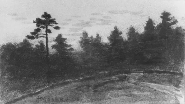 Framed Print : Landscape (from McGuire Scrapbook), 1908. Creator: James Henry Moser Framed Print : Landscape (from McGuire Scrapbook), 1908. Creator: James Henry Moser