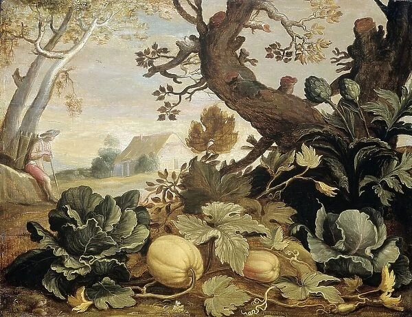 Landscape with Fruits and Vegetables in the foreground, 1600-1651. Creator: Abraham Bloemaert