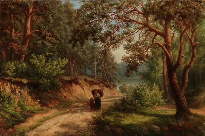 Framed Print : Landscape in Germany, 1860. Creator: Victoria Aberg Framed Print : Landscape in Germany, 1860. Creator: Victoria Aberg