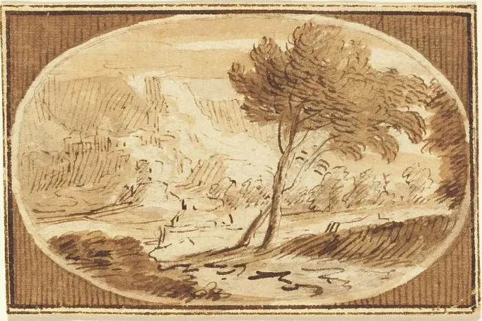 Framed Print : A Landscape with a Great Tree. Creator: Herman van Swanevelt Framed Print : A Landscape with a Great Tree. Creator: Herman van Swanevelt