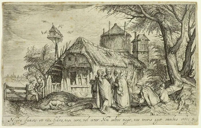 Framed Print : Landscape with Gypsy Women Near a Farm Building, c. 1610. Creator: Andries Stock Framed Print : Landscape with Gypsy Women Near a Farm Building, c. 1610. Creator: Andries Stock