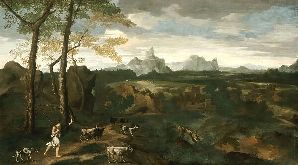Landscape with a Herdsman and Goats, c. 1635. Creator: Gaspard Dughet