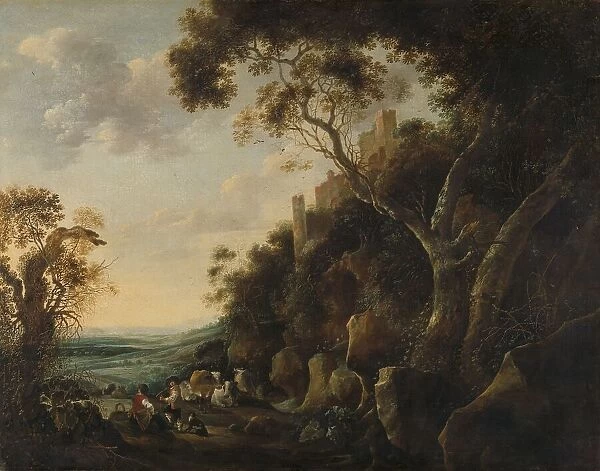 Landscape with Herdsmen, 1652. Creator: Gysbert Gillisz. de Hondecoeter
