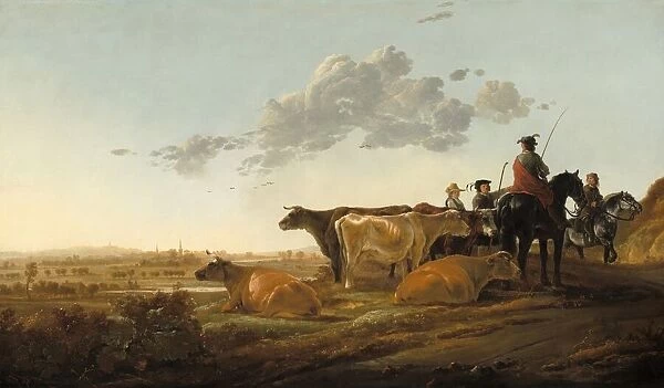 Landscape with Herdsmen, mid-1650s. Creator: Aelbert Cuyp