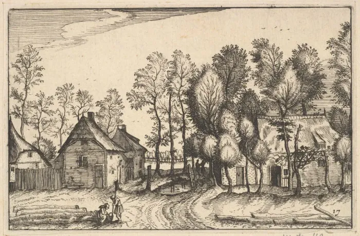 Framed Print : Landscape with Hewed Trees, plate17 from Regiunculae et Villae Aliquot Ducatus Brabant