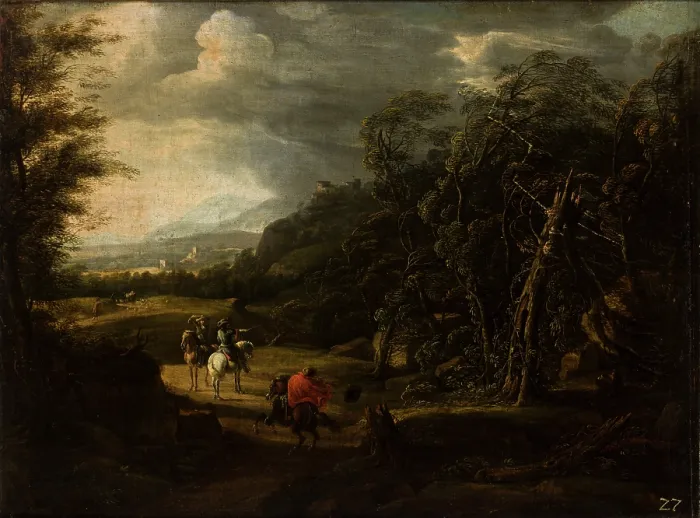 Framed Print : Landscape with Horsemen, 4th quarter of 17th century. Creator: Wilhelm von Bemmel Framed Print : Landscape with Horsemen, 4th quarter of 17th century. Creator: Wilhelm von Bemmel