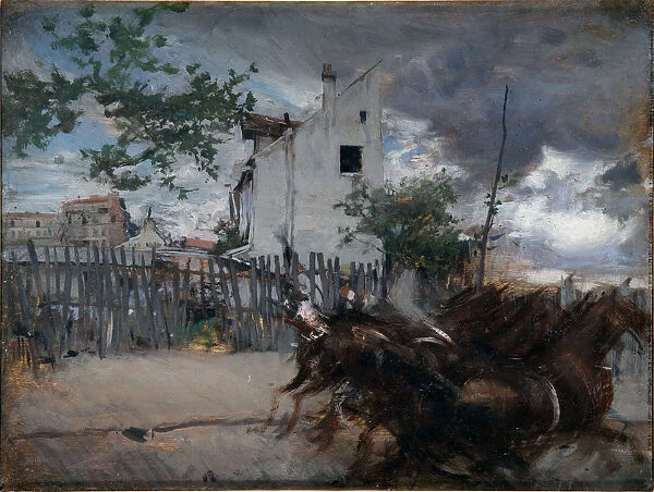 Landscape with horses (Horses running), 1880-1890
