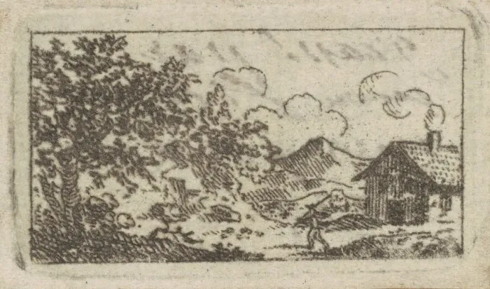 Framed Print : Landscape with House, 1794-1796. Creator: Charles Balthazar Julien Fé Framed Print : Landscape with House, 1794-1796. Creator: Charles Balthazar Julien Fé