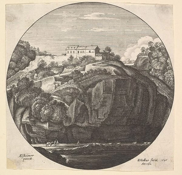 Landscape with a house on cliffs, 1646. Creator: Wenceslaus Hollar