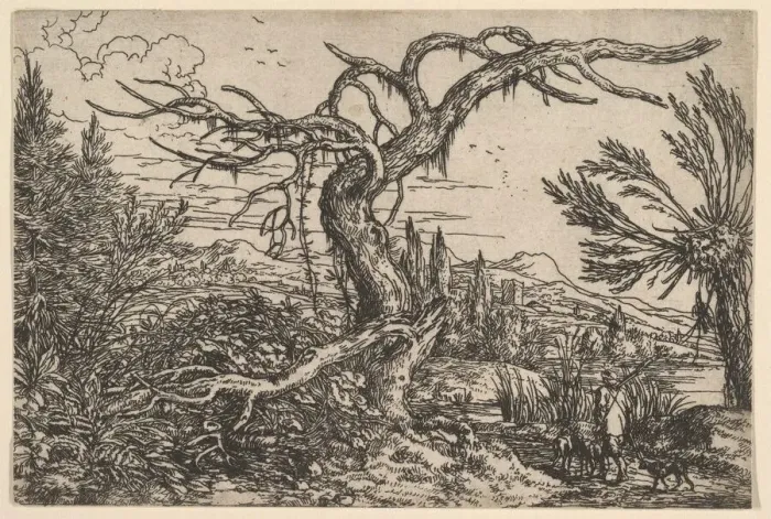 Framed Print : Landscape with a Hunter and his Dogs. Creator: Jonas Umbach Framed Print : Landscape with a Hunter and his Dogs. Creator: Jonas Umbach