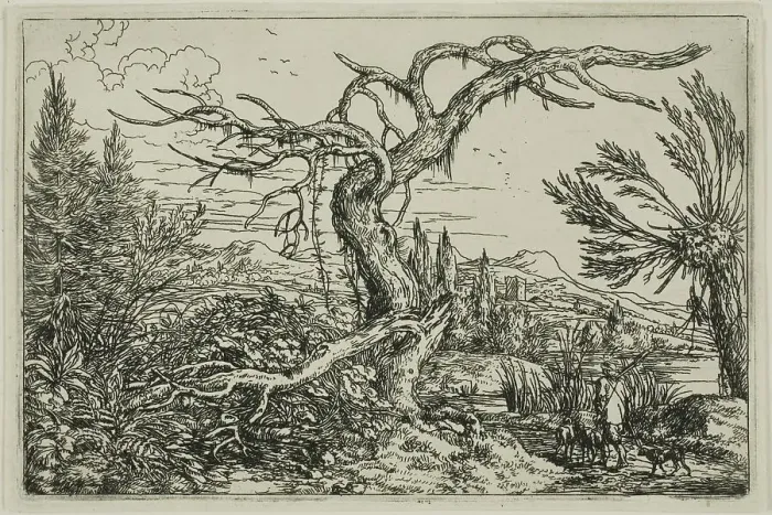 Framed Print : Landscape with Hunter and Three Dogs, n.d. Creator: Jonas Umbach Framed Print : Landscape with Hunter and Three Dogs, n.d. Creator: Jonas Umbach