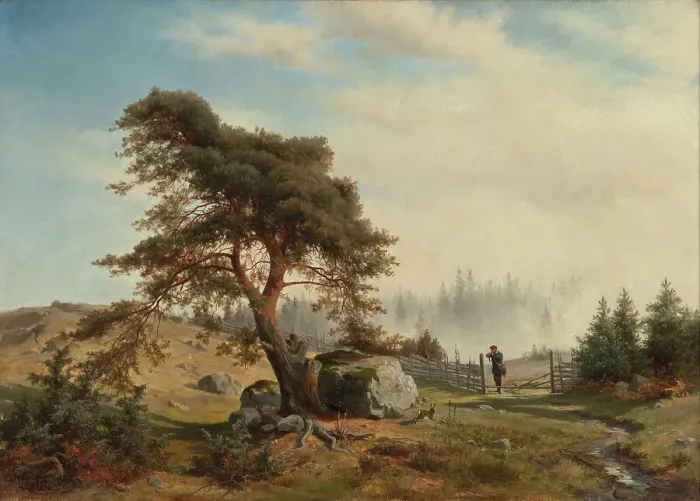 Framed Print : Landscape with Hunters, 1852. Creator: Wilhelm von Mörner Framed Print : Landscape with Hunters, 1852. Creator: Wilhelm von Mörner