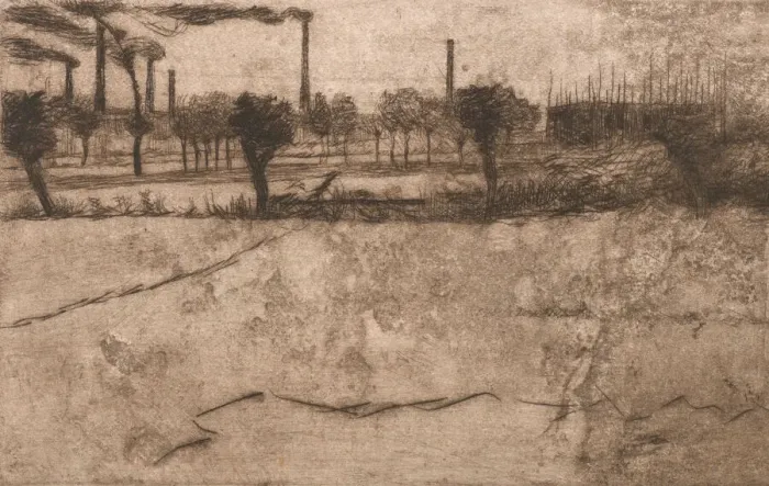 Framed Print : Landscape with Industrial Plants, 1909. Creator: Umberto Boccioni Framed Print : Landscape with Industrial Plants, 1909. Creator: Umberto Boccioni