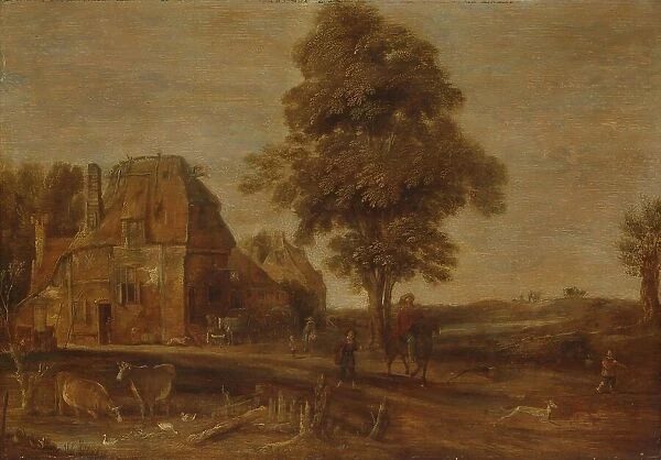 Landscape with an Inn, 1639. Creator: Aert van der Neer