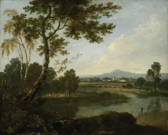 Framed Print : Landscape in Italy, 18th century. Creator: Richard Wilson Framed Print : Landscape in Italy, 18th century. Creator: Richard Wilson