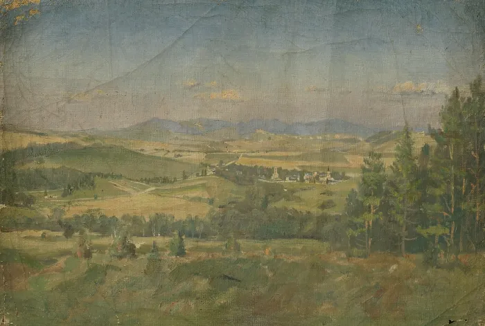 Framed Print : Landscape IV, early 20th century. Creator: Dezider Czolder Framed Print : Landscape IV, early 20th century. Creator: Dezider Czolder