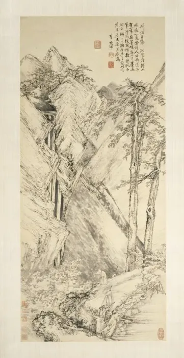 Framed Print : Landscape after Jing Hao and Guan Tong, c. 1690-1770. Creator: Li Shizhuo (Chinese, c Framed Print : Landscape after Jing Hao and Guan Tong, c. 1690-1770. Creator: Li Shizhuo (Chinese, c